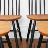 4 chaises vintage, restaurées