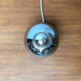 Chrome mushroom table or wall lamp in German mid-century space style by Klaus Hempel for Kaiser Leuchten, 1970s.