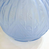 Art Deco ball vase, frosted blue glass
