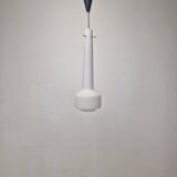 Stilnovo Pendant in Milk Glass and Brass, Italy 1960's