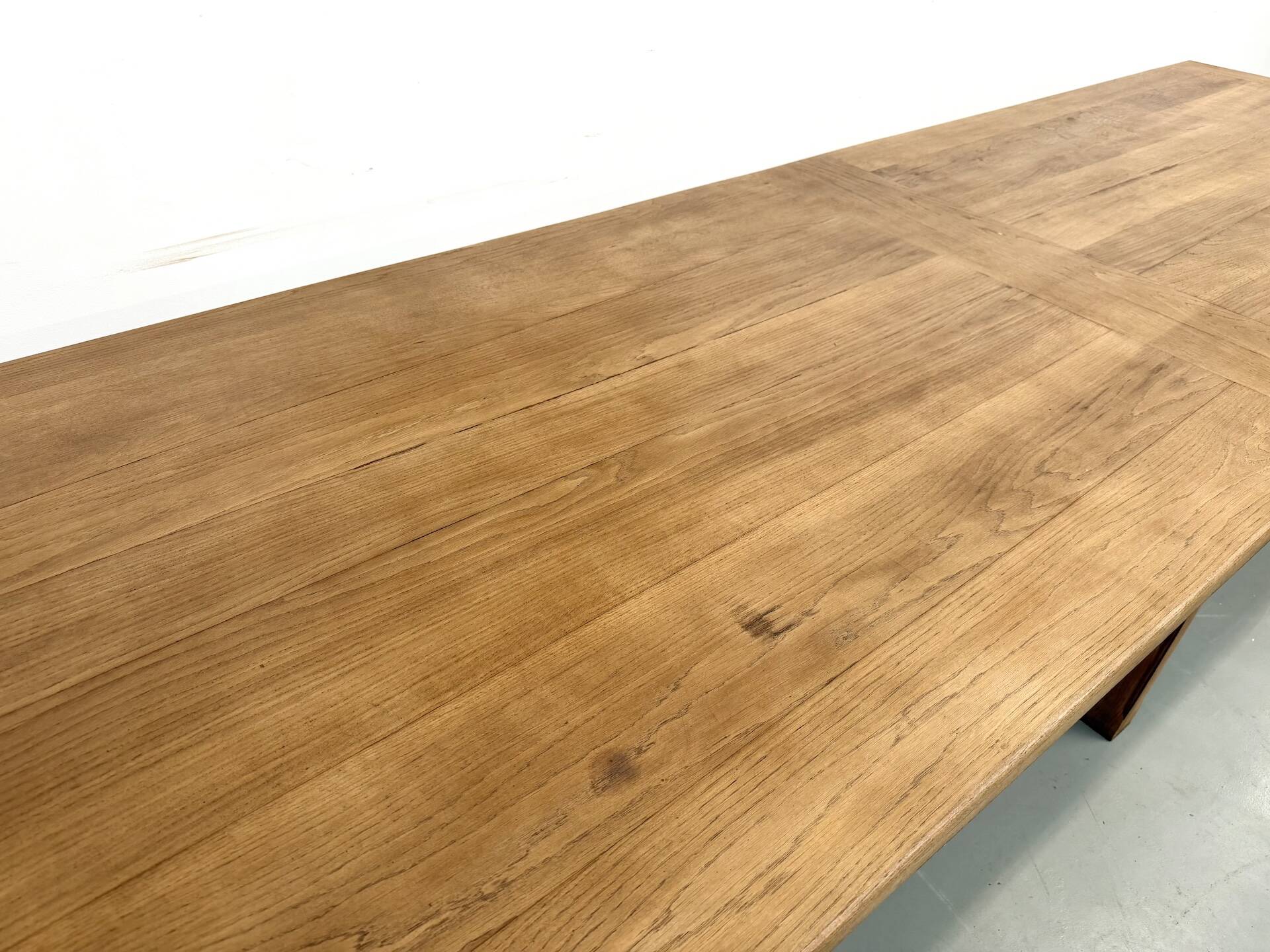 XXL farmhouse table in solid oak 350 cm - Reconstruction Style - 1950s