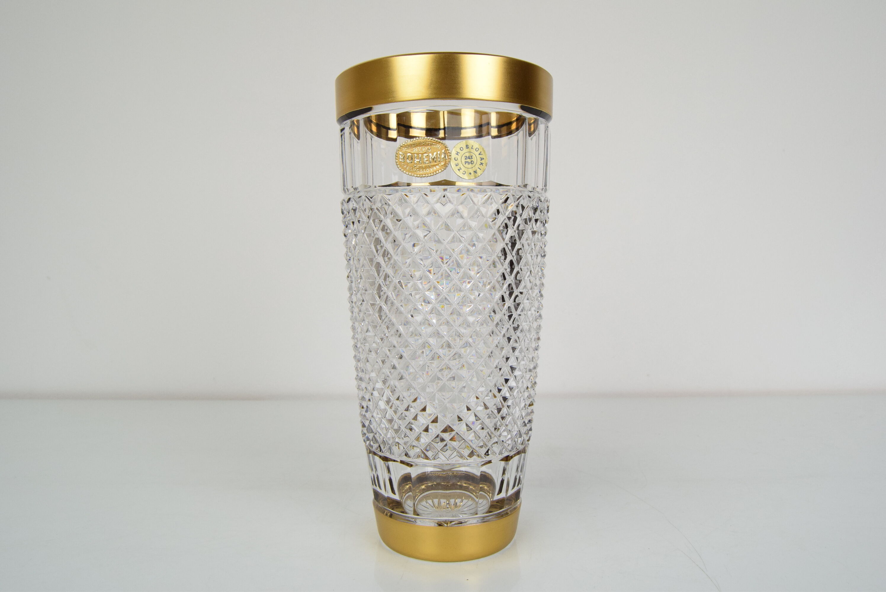 Mid-century glass vase,bohemia crystal,circa 1960's.
