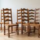 Set of 6 authentic natural oak chairs