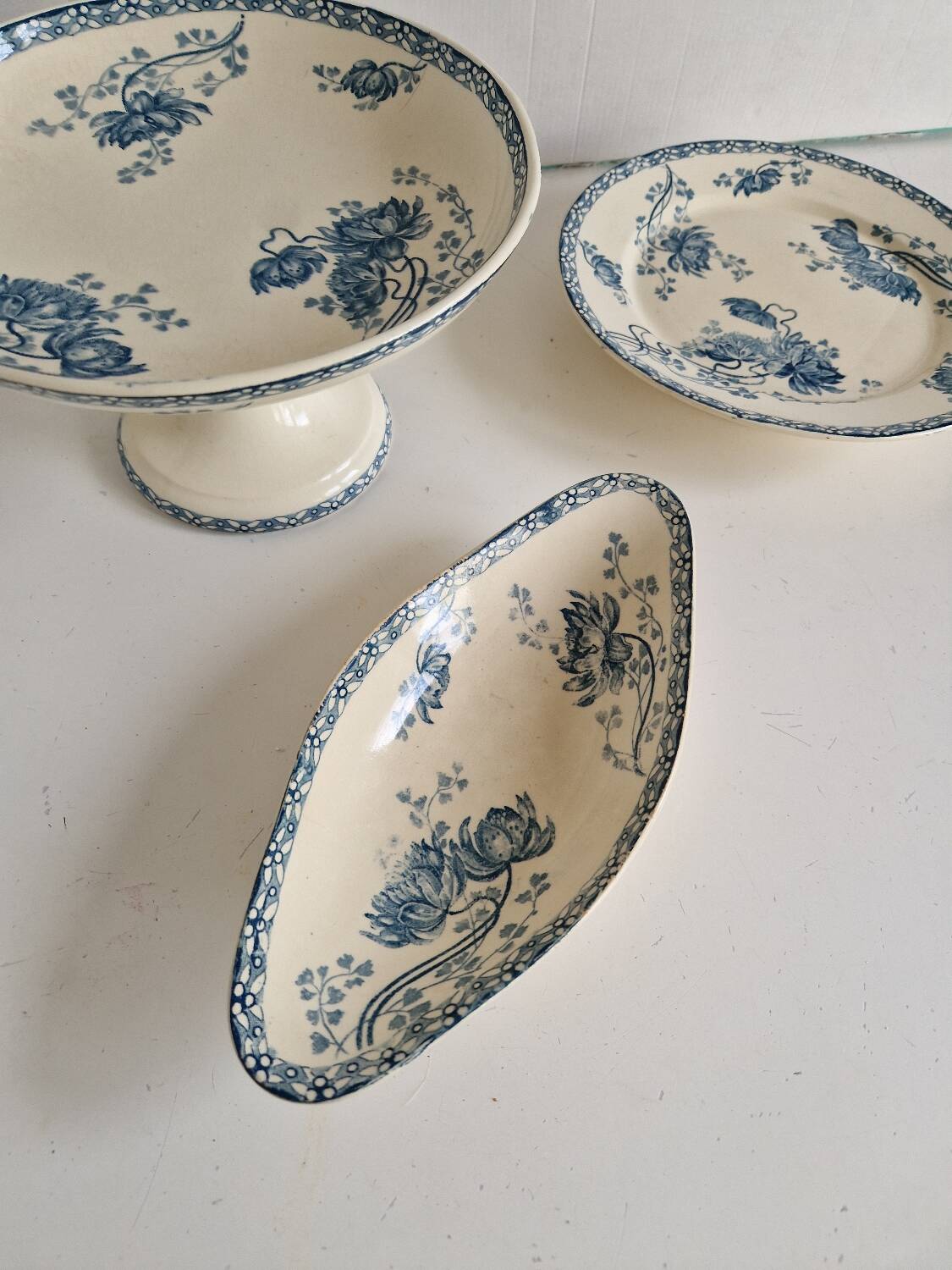 Lot of Sarreguemines Compotier Flat Dish Ravier Royat Models Ironstone