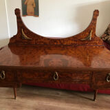 Elm burl and bronze desk