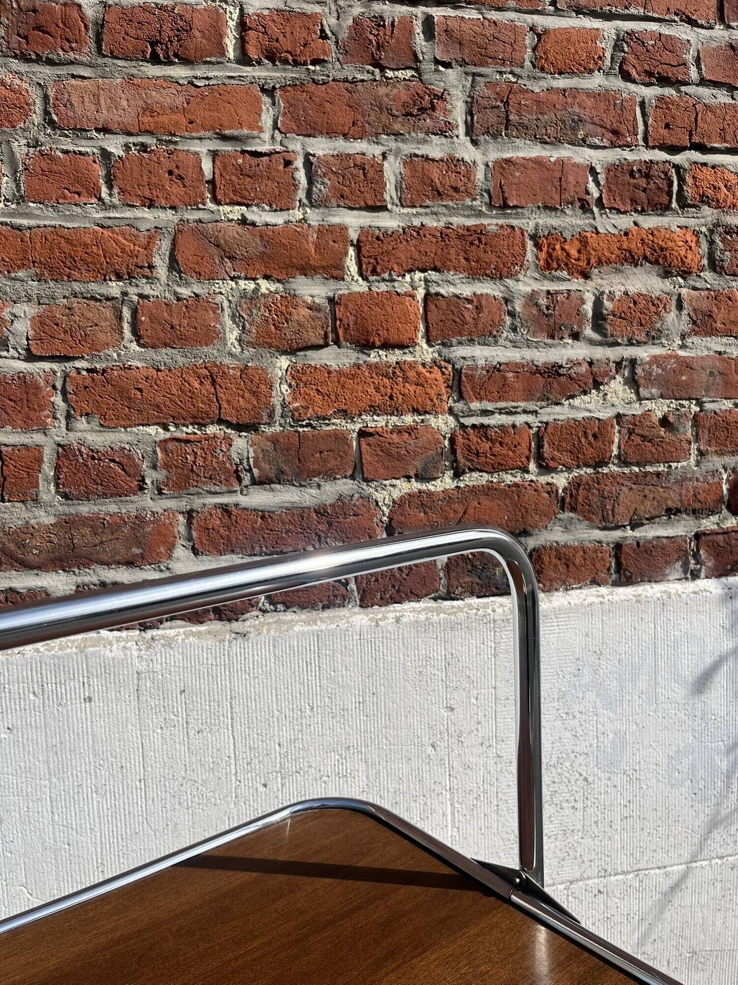 Folding dessert trolley / mid-century service cart in chrome and formica