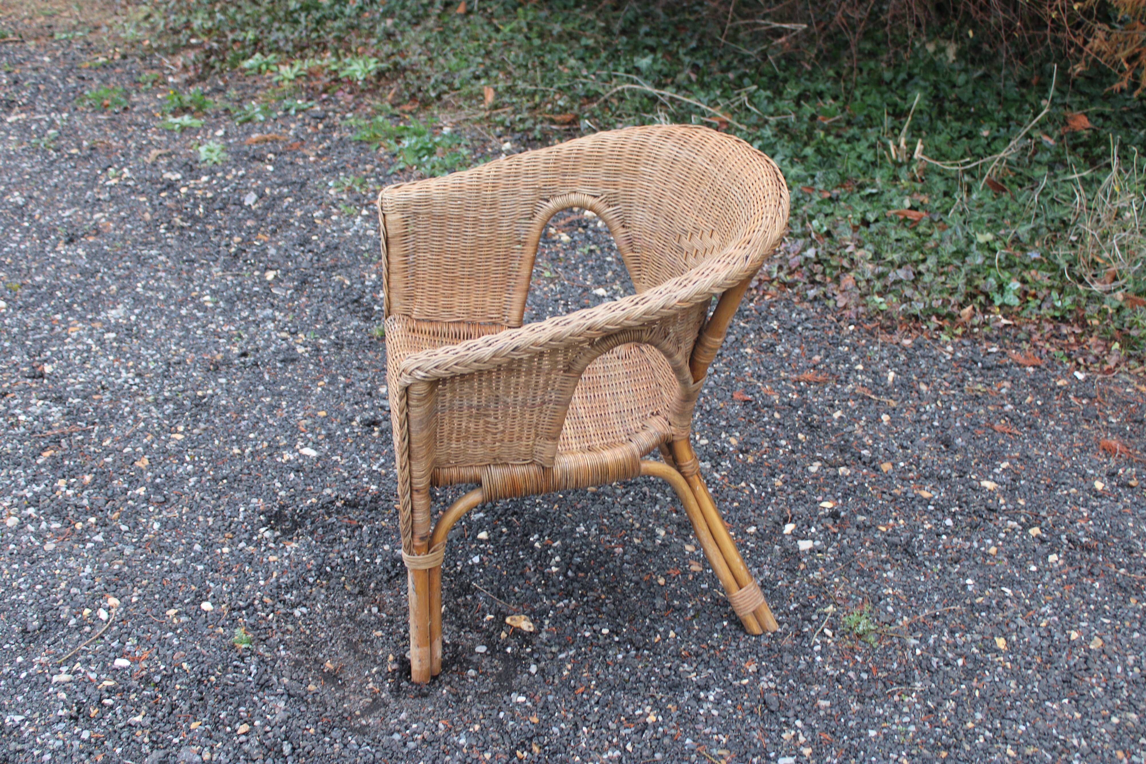 Wicker armchair