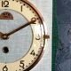 Clock formica vintage silent wall square "FFR golden green"