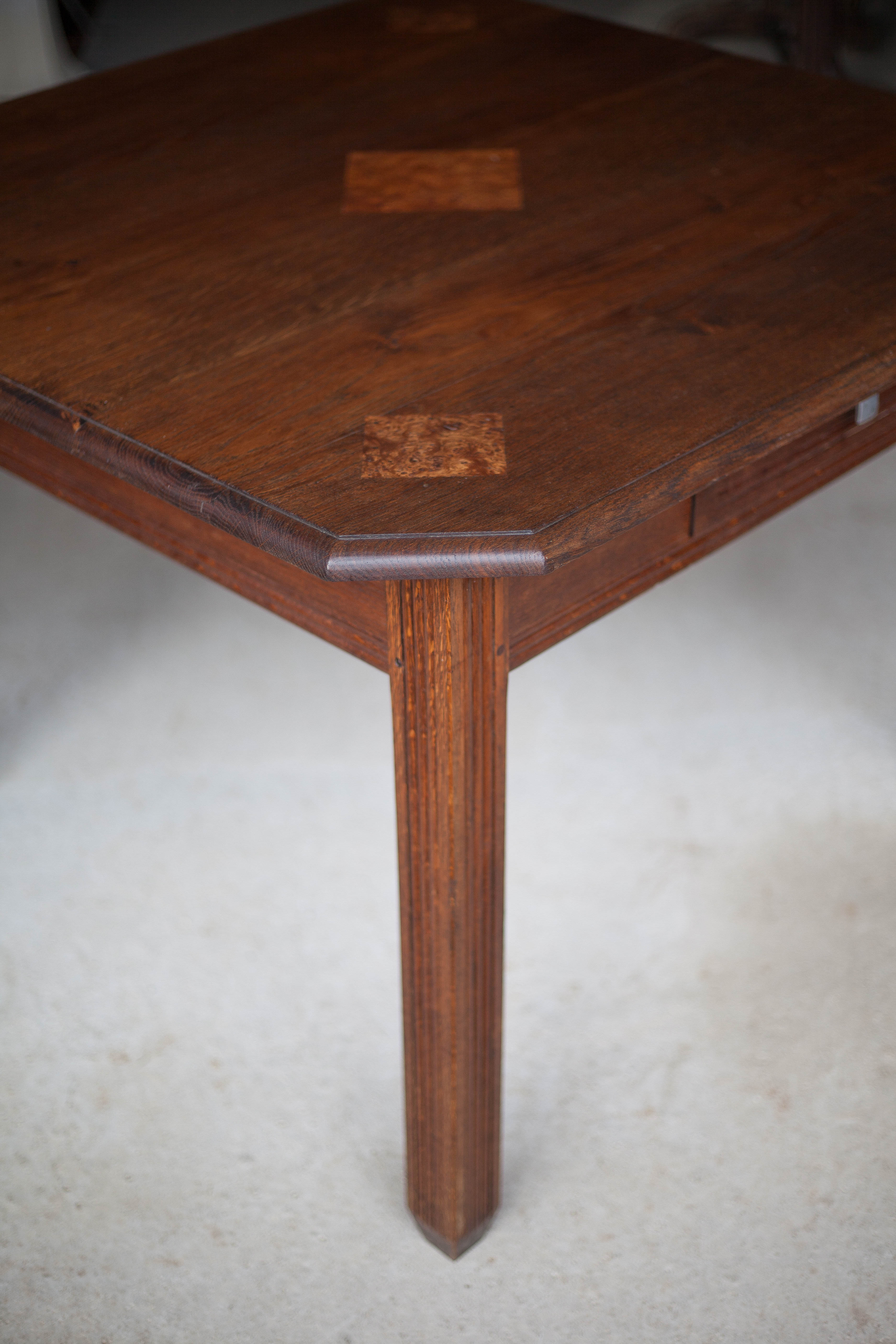 Square wooden art-deco table