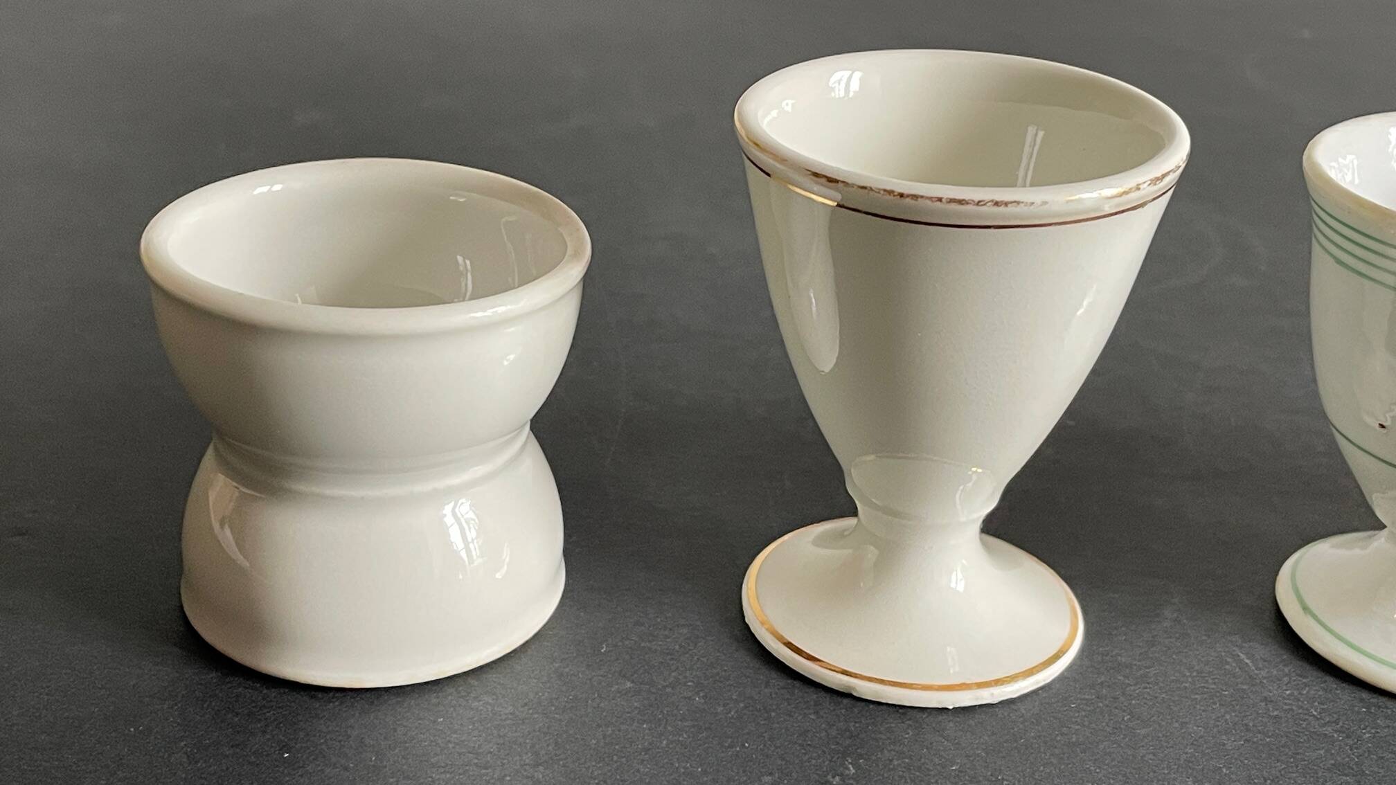 4 antique ceramic egg cups