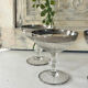 Etched silver rim cocktail coupe glasses set mid century barware