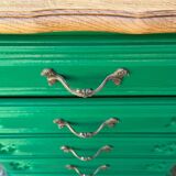 Vintage green oak chest of drawers from the 1960s.