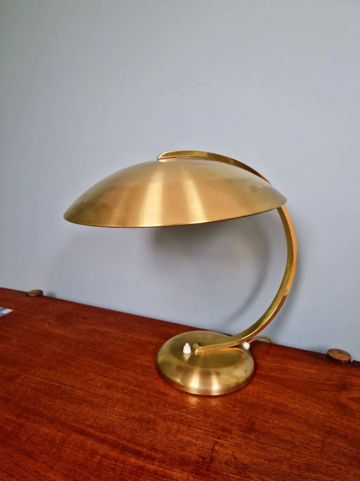 Bauhaus desk lamp in brass, Egon Hillebrand, 1930