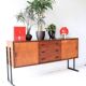 Mid-century modern sideboard in teak with metal legs, 1960s