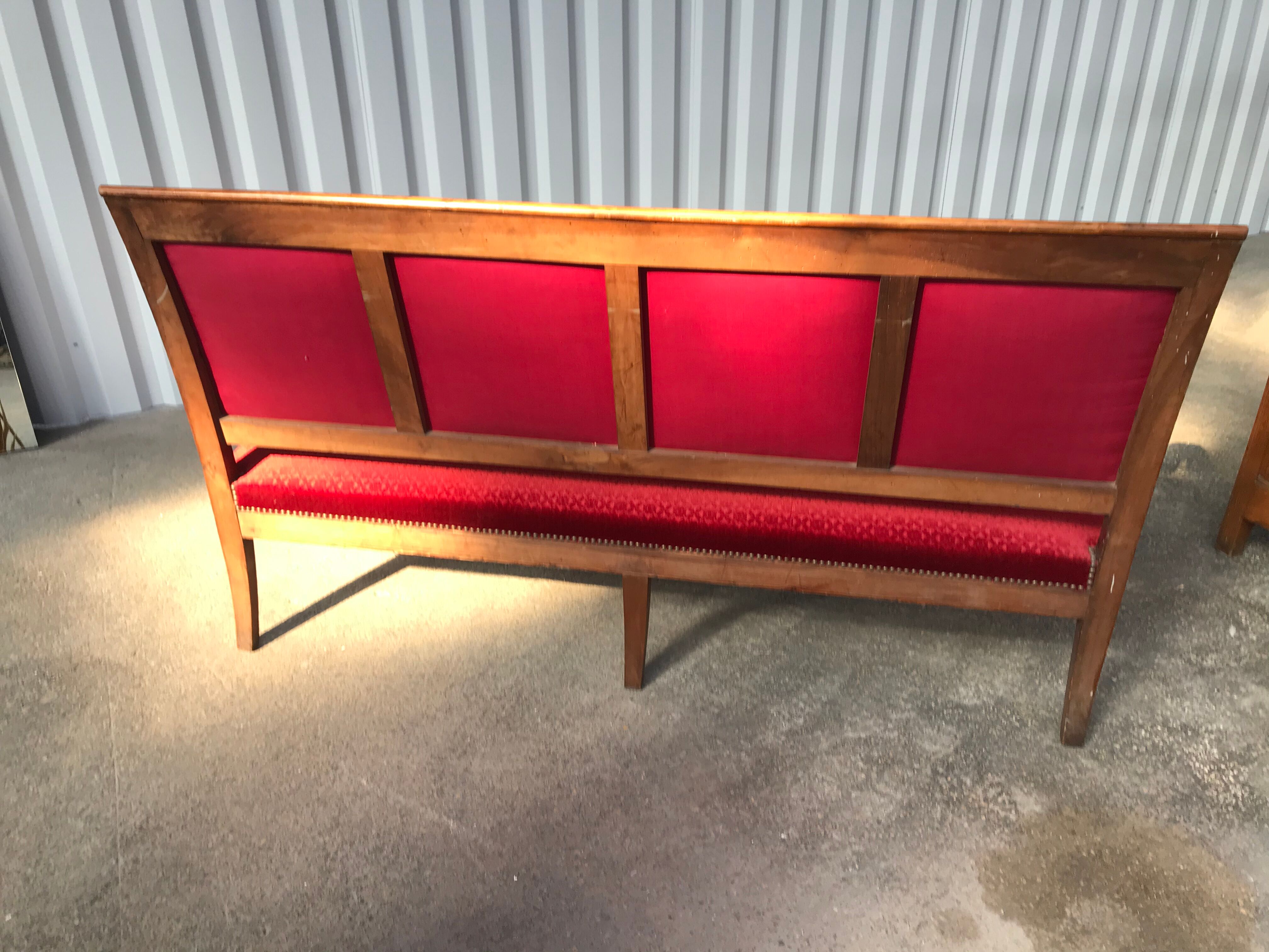 Empire Red velvet bench