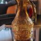 Amber relief glass pitcher. 1970s