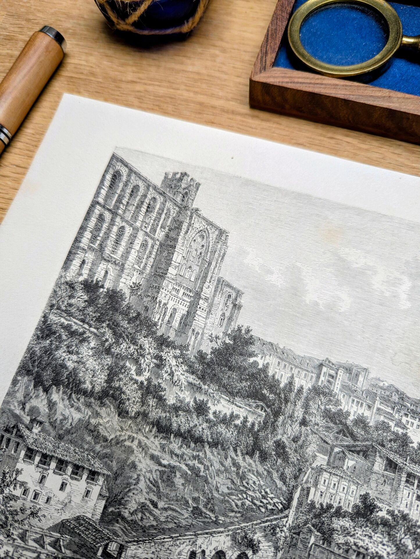 Fontebranda, Siena. Printed illustration from 1866.