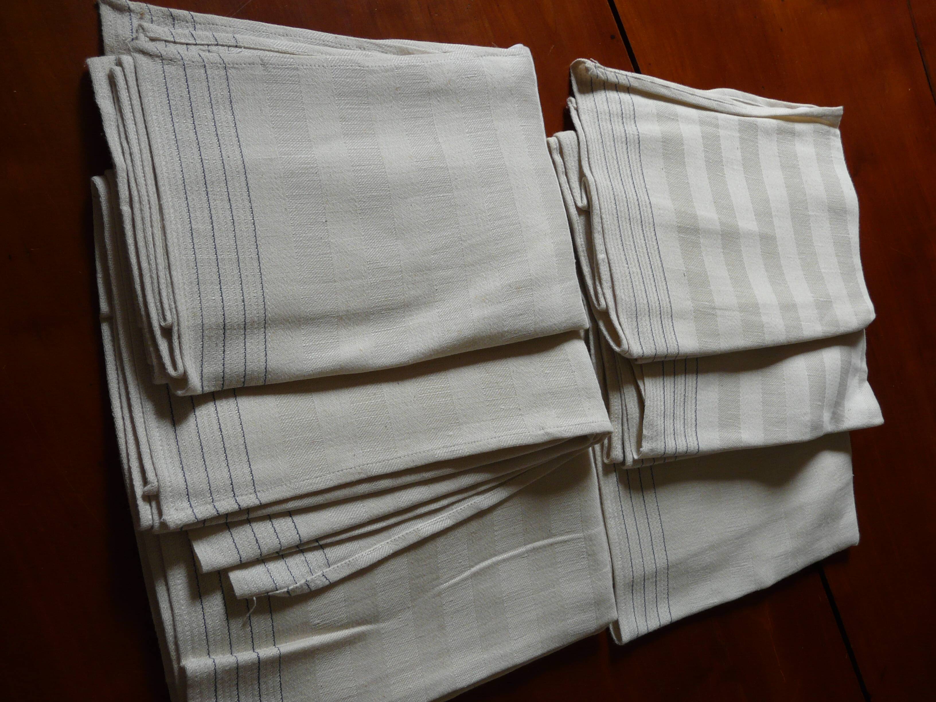 set of 6 new vintage damask tea towels