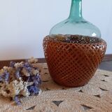 Very pretty woven bamboo plant pot from the 60s