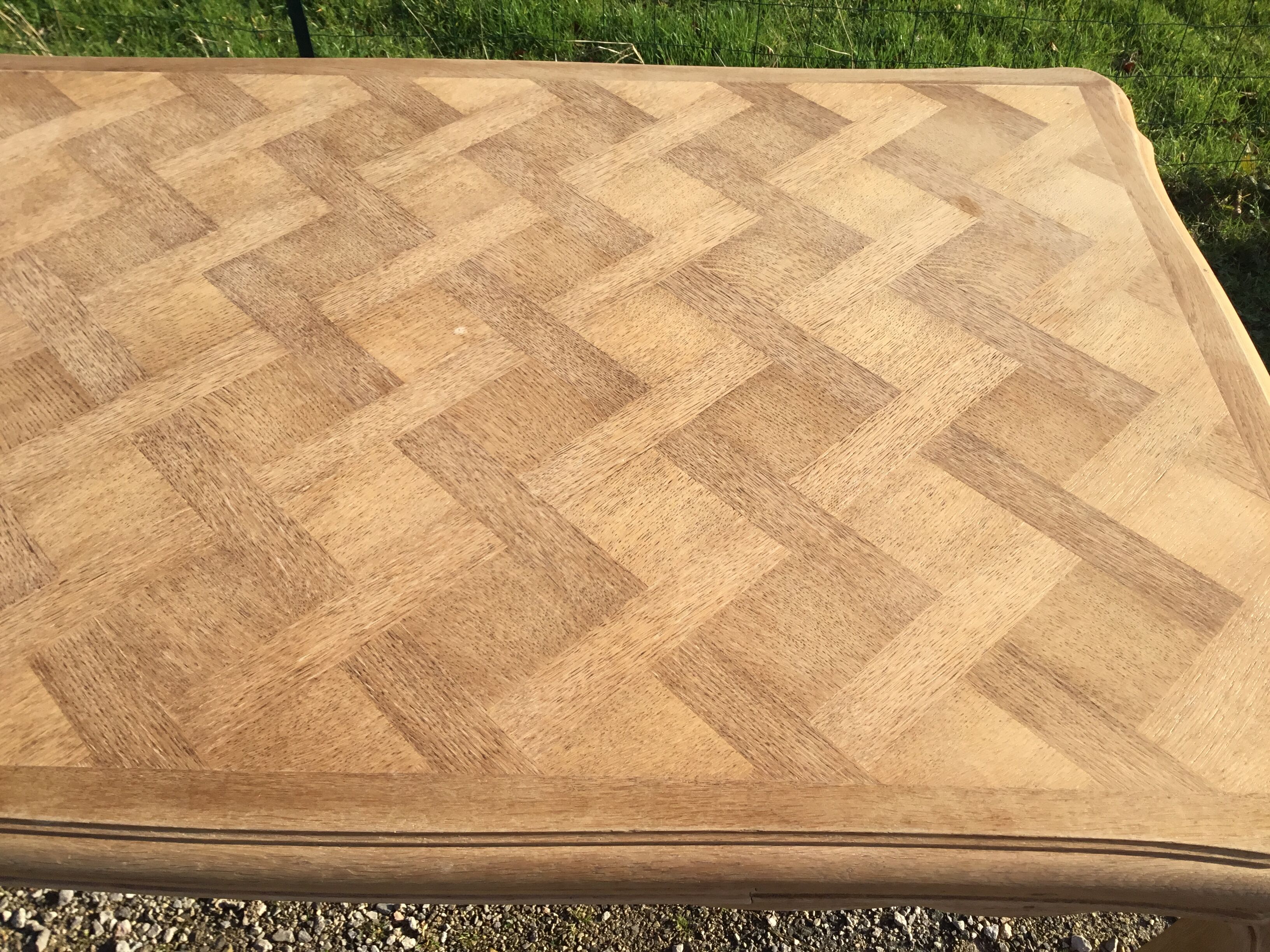 Louis XV style table in stripped and lightened oak