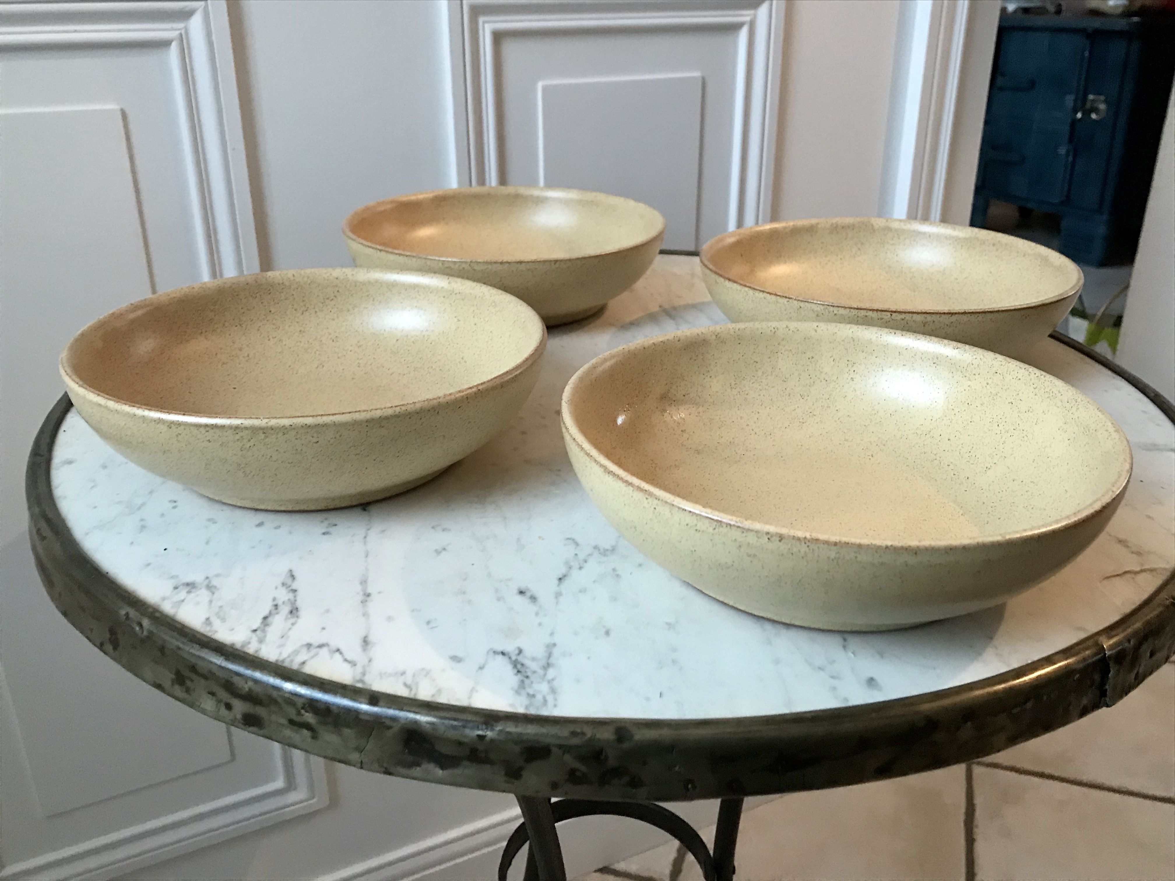 Lot of 4 hollow stoneware plates made in france