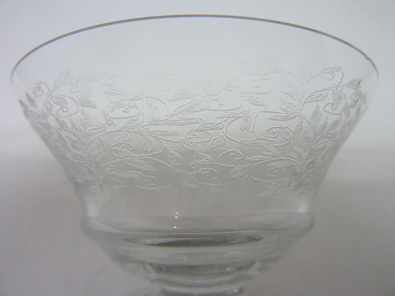 9 old glasses engraved with leaf decoration