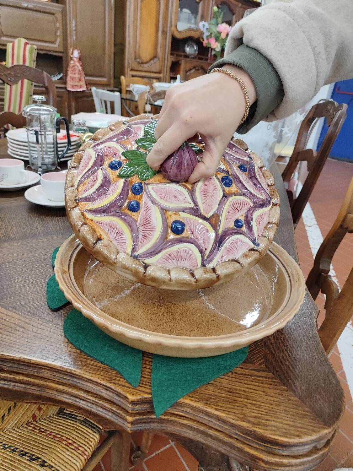 Plat à tarte en barbotine