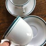 Cup and saucer Sarreguemines iron earth