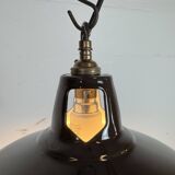 Industrial Brown Enamel Factory Pendant Lamp , 1960s