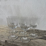 5 cut crystal stemmed glasses