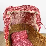 Vintage wicker doll pram cradle