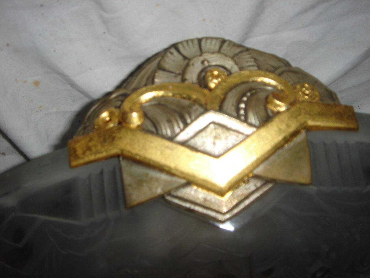 Maynadier art deco glass hanging lamp, 1920/30