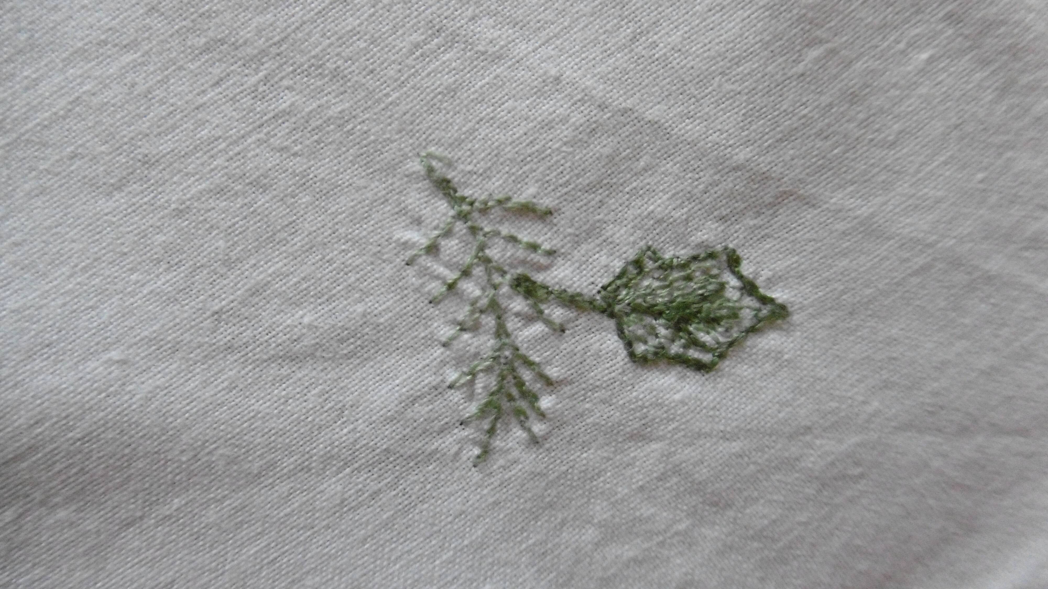 Embroidered tea tablecloth or curtain