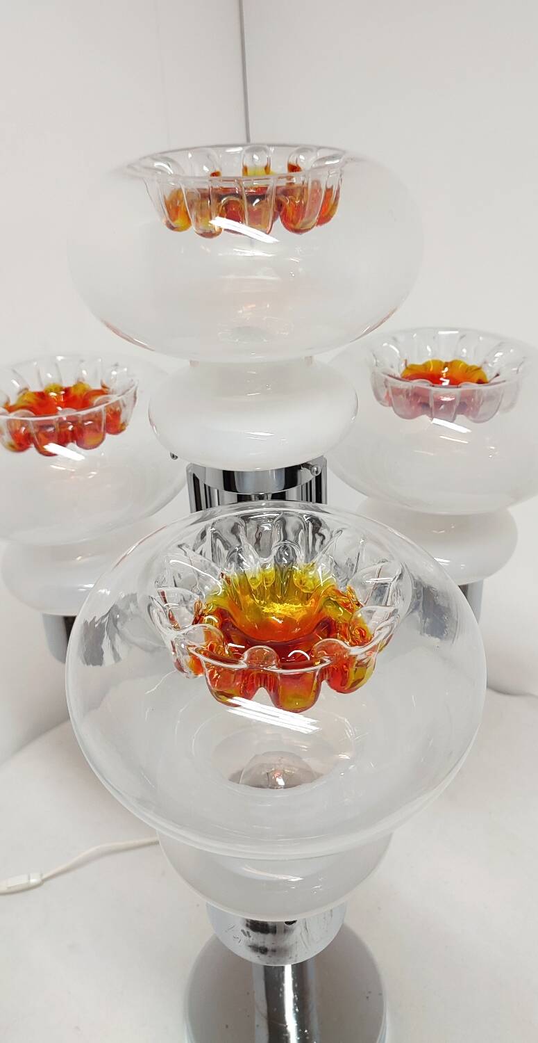 Lámpara de mesa de cristal " Mazzega". Italia, 1970s.