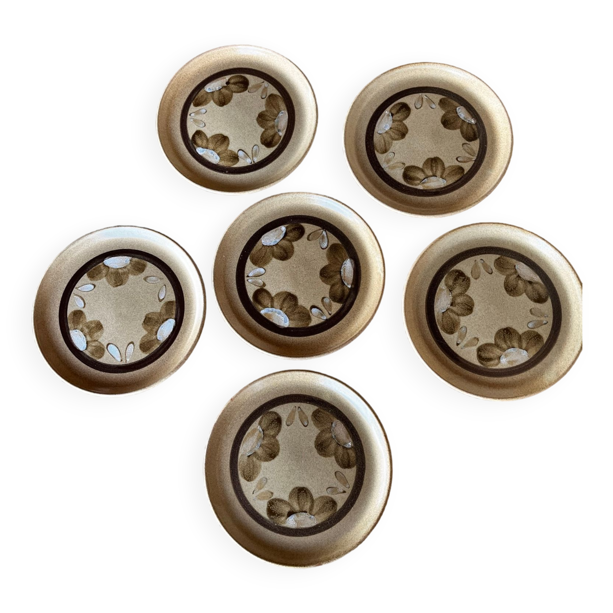 6 dessert plates Sarreguemines Atelier d'Art de Lorraine