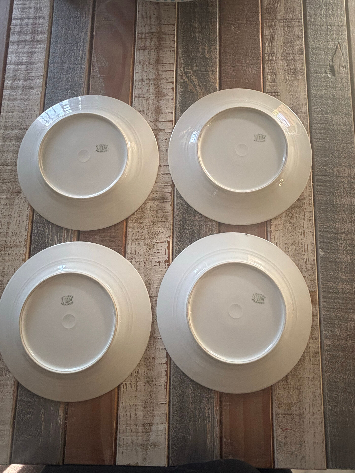 Set of 4 plates in genuine Limoges porcelain – marking ULM F