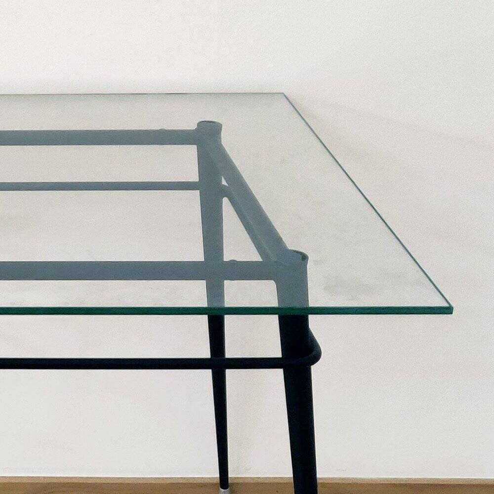 Metal and Glass Dining Table, 1970s