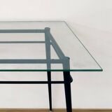 Metal and Glass Dining Table, 1970s