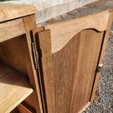 Old small vintage oak 1-door cabinet