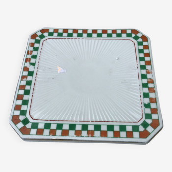 Vintage checkered ceramic trivet