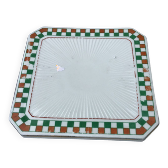 Vintage checkered ceramic trivet