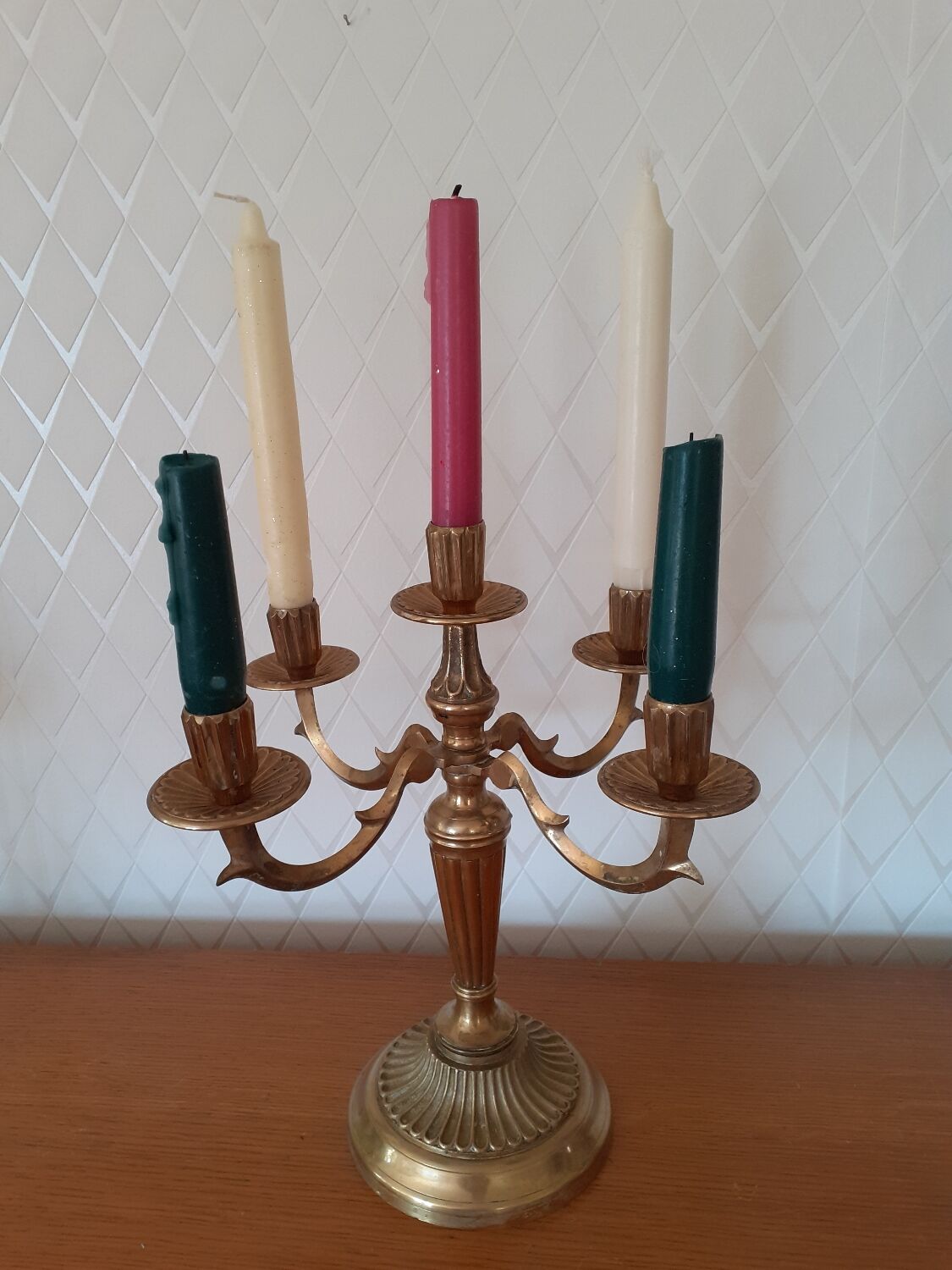 5-light bronze or gilded brass candlestick