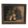 Ancienne peinture à l’huile nature morte aux raisins signée