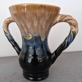 Large fire flamed stoneware vase