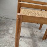 Set of 3 vintage cane nesting coffee tables