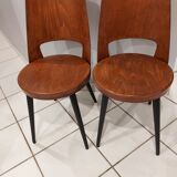Suite of 4 chairs of bistrot Baumann vintage model Mondor and Minuet