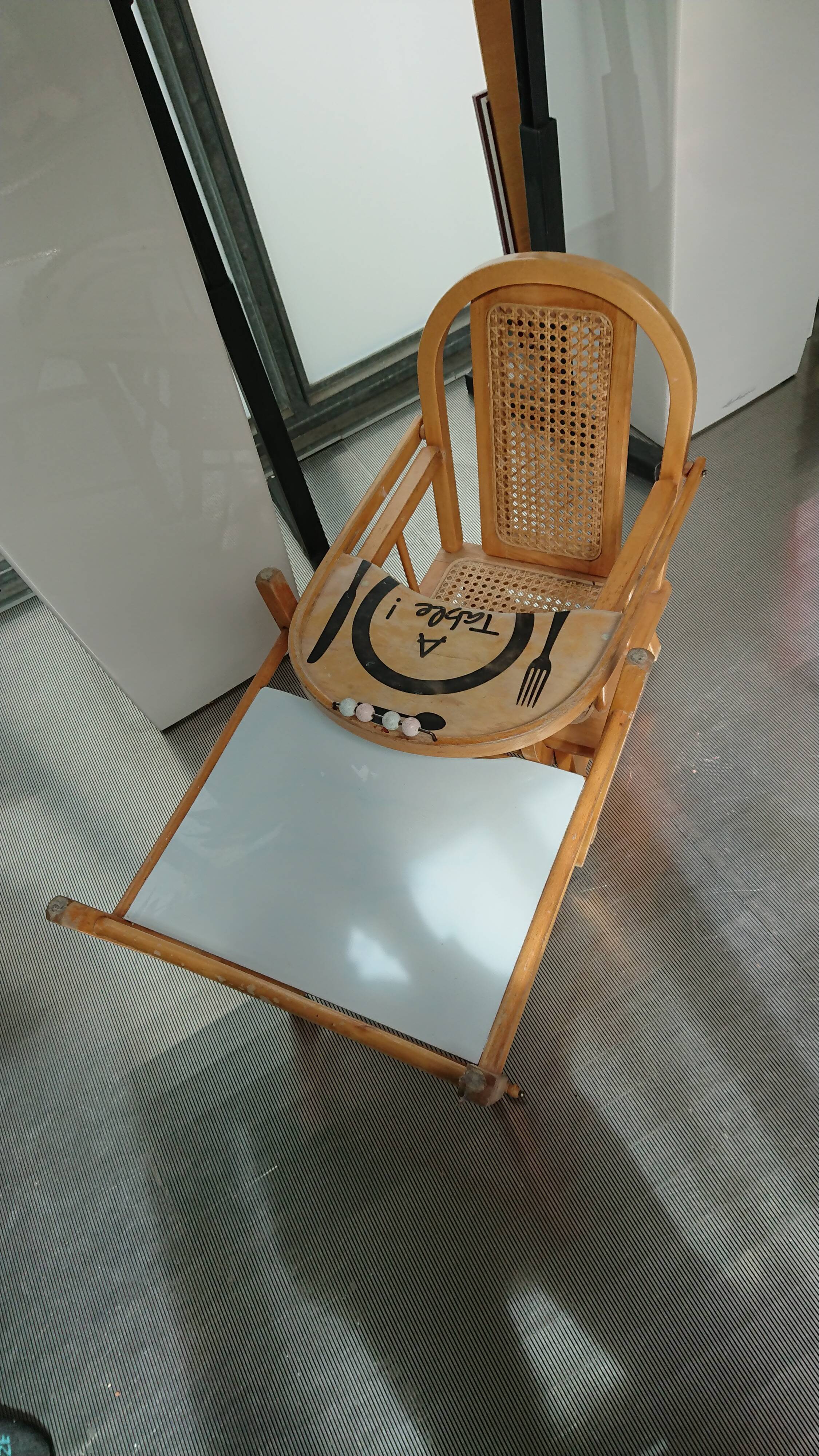 Chaise haute enfant baumann bébé art deco 1950