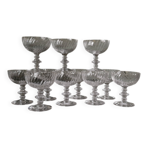 11 Coupes à champagne - cristal