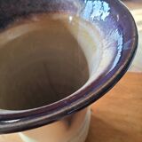 Large ceramic vase circa 50 blue/purple/beige enamel