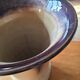 Large ceramic vase circa 50 blue/purple/beige enamel